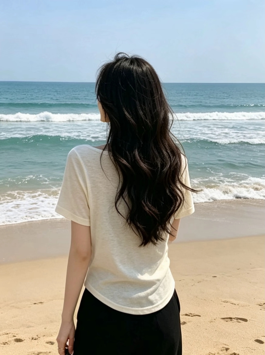 Apricot Short Sleeve T-Shirt Two-Piece Set for Women Summer 2026 New Design - Image 2