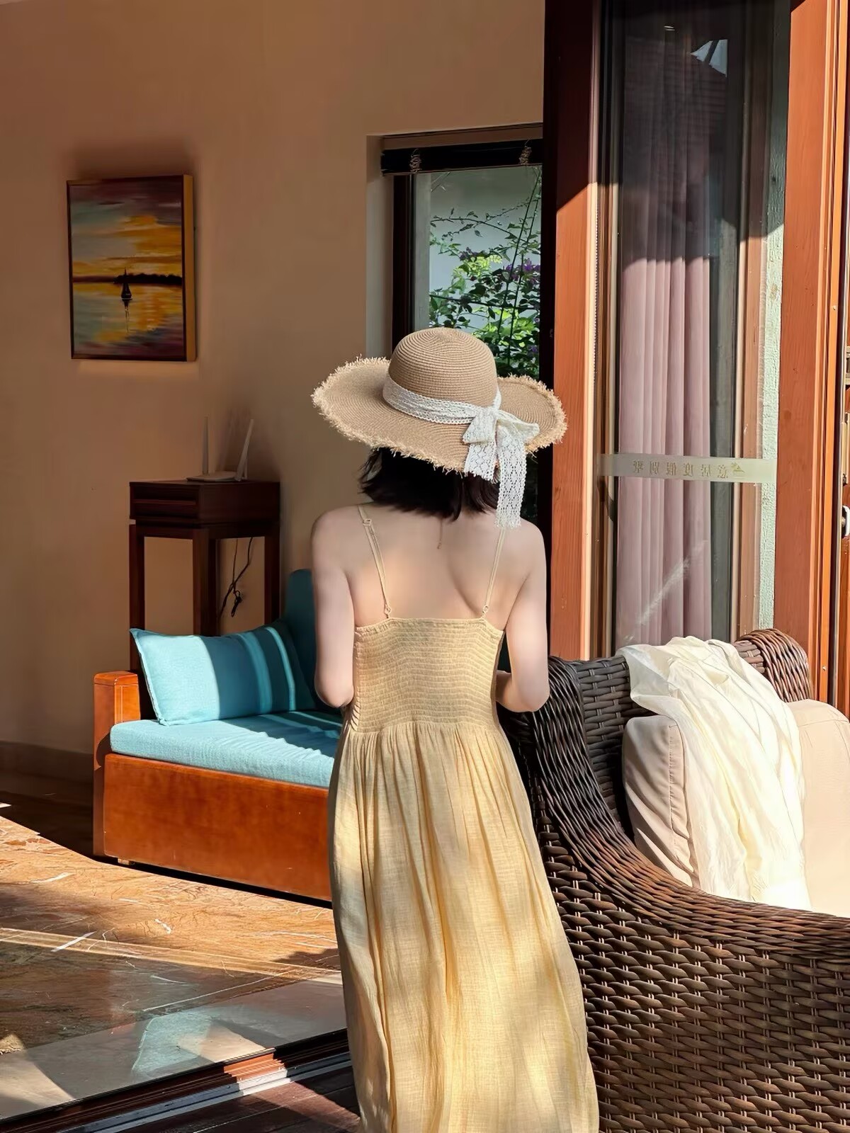 2026 Summer New South Italy Style V-Neck Sling Dress Vacation Beach Long Dress - Image 3