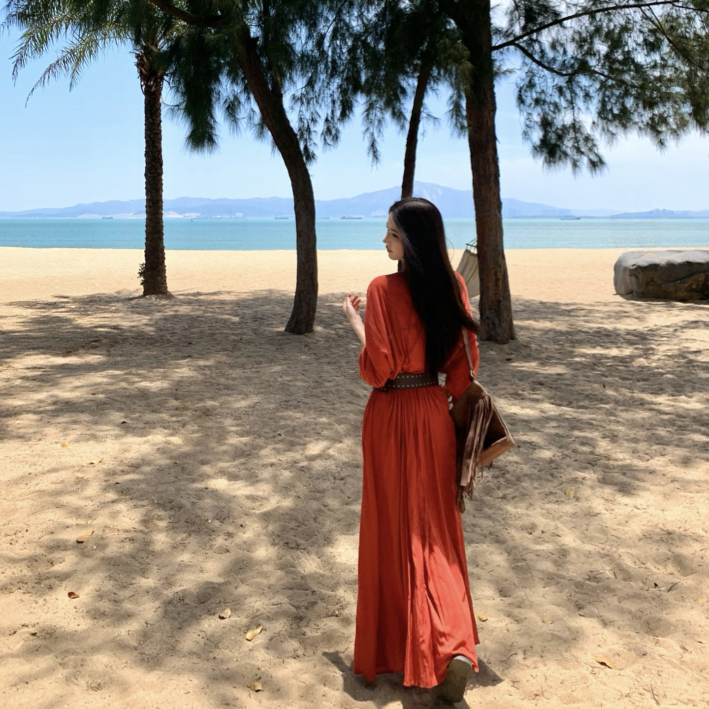 Dune Style Pleated Batwing Sleeve Dress Artistic Exhibition Evening Gown Beach Vacation Photo Beach Dress - Image 5