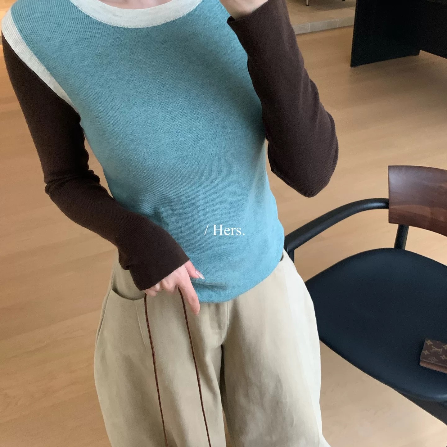 Color Block Knit Sweater 2026 Fall Long Sleeve Pullover Casual Top for Women - Image 3