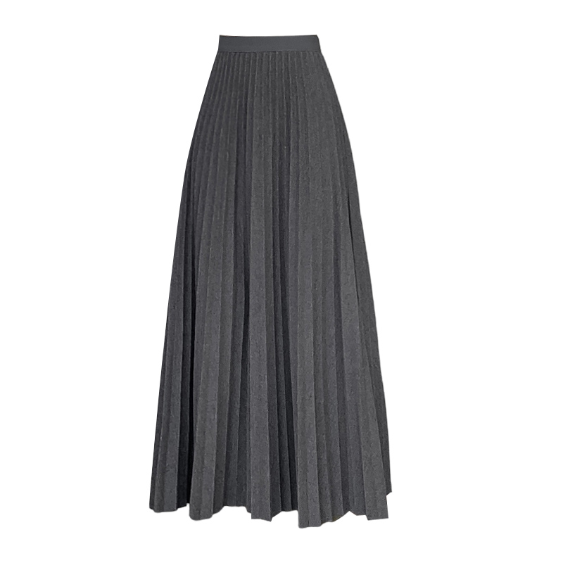Thick Wool Pleated Long Skirt High Waist A-Line Women 2026 Autumn Winter - Image 5