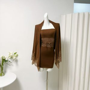 Women's Two-Piece Corset Top and Cape Skirt Set with Cinched Waist